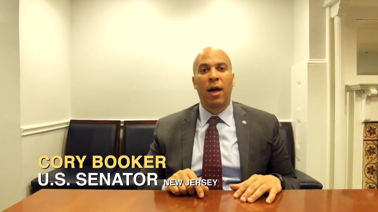 Cory Booker speaking in AJ Khubani’s Lifetime Achievement Award film
